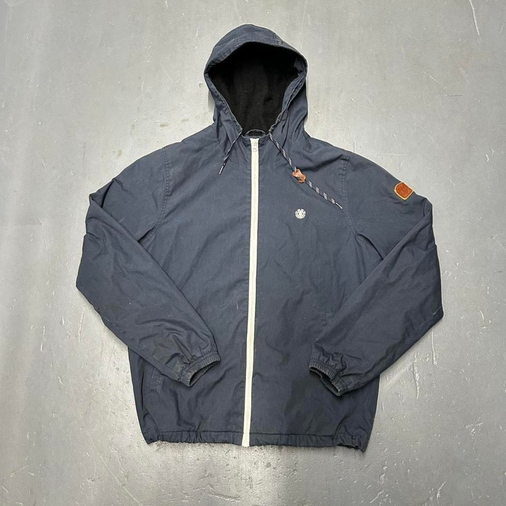Element Navy Hooded Zip Windbreaker Jacket